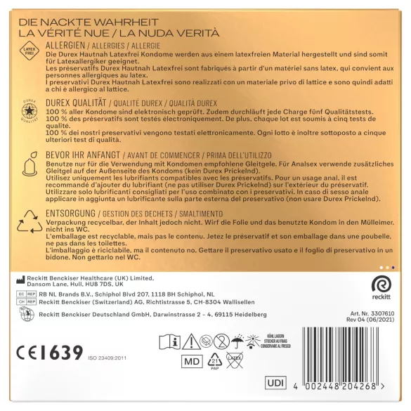 Durex Hautnah - lateksiton kondomi (30 kpl)