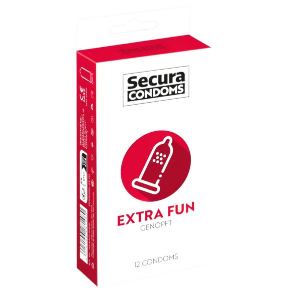 Secura Extra Fun - pilkullinen kondomi - 53mm - 12 kpl