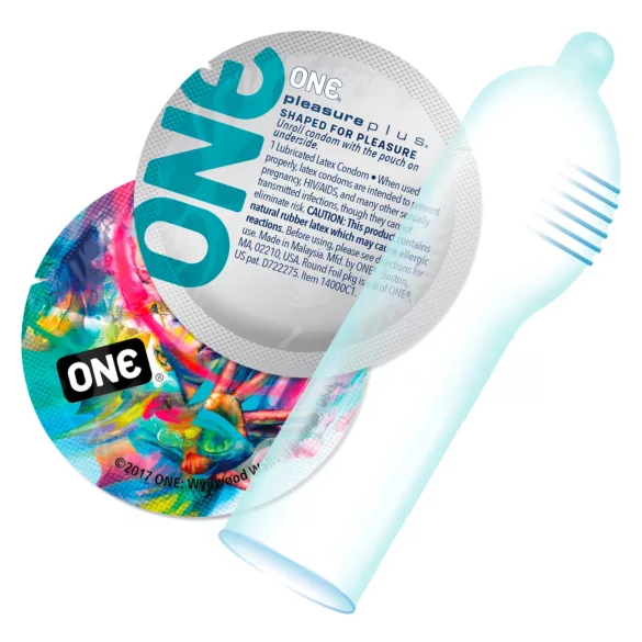 ONE Pleasure Plus - sisäuritettu kondomi - 12 kpl