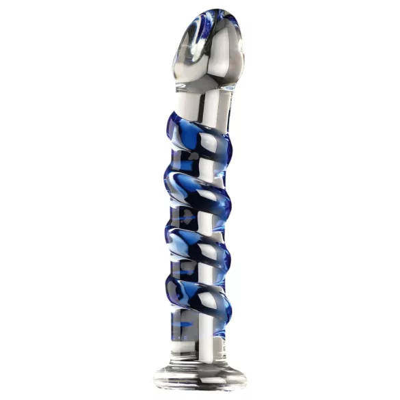 Icicles No. 5 - lasidildo - spiraalinen - kirkas/sininen