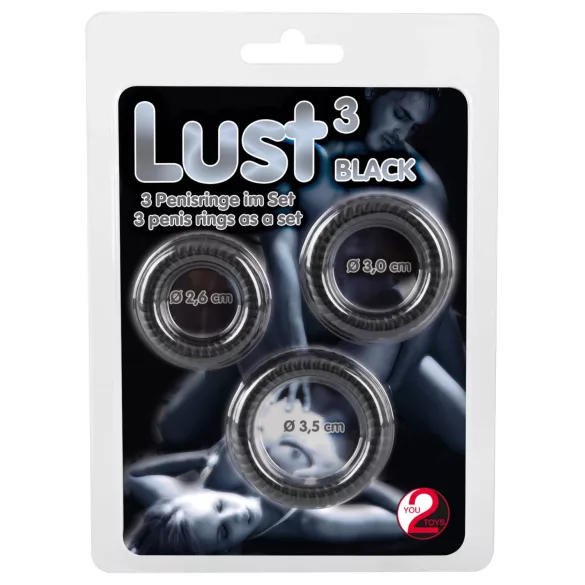 You2Toys - Penisrenkaiden setti 3 kpl - musta