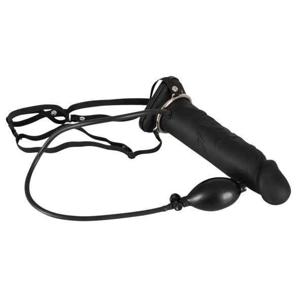 You2Toys täytettävä strap-on silikonidildo (musta)