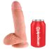 King Cock 7" Kiveksillä Varustettu Dildo (18 cm) - Luonnollinen