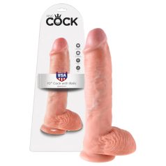 King Cock - realistinen dildo kiveksillä - 25 cm - beige