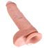King Cock 10 suuri testikivekäs dildo (25 cm) - luonnollinen