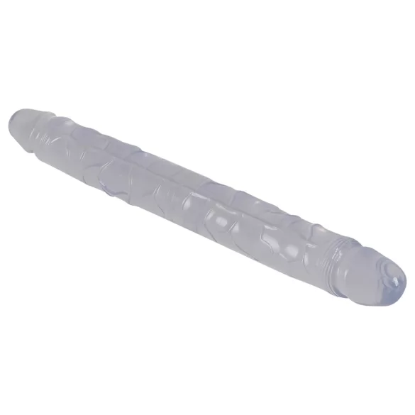 Kristalli - kaksipäinen dildo - 34 cm - kirkas