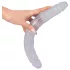 Kristalli - kaksipäinen dildo - 34 cm - kirkas