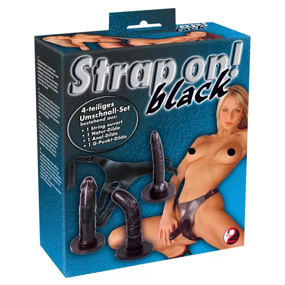 You2Toys - Strap-on dildosetti - musta