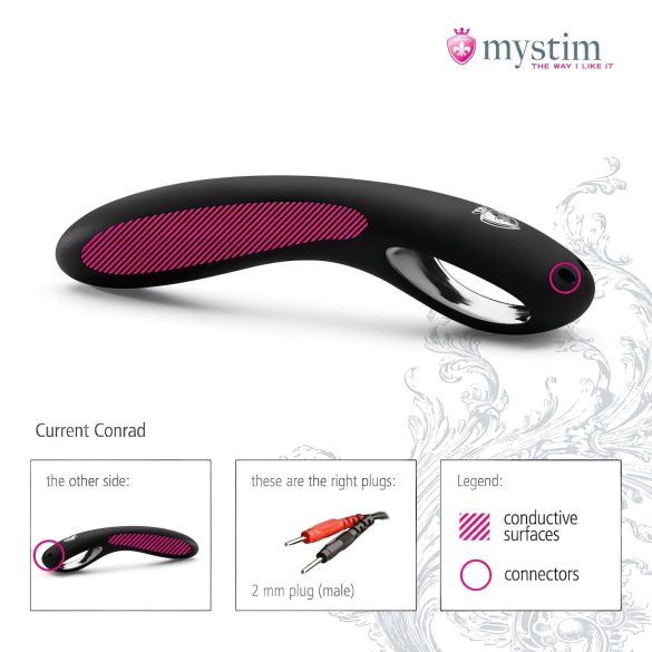 mystim Current Conrad - sähköinen dildo - silikoni