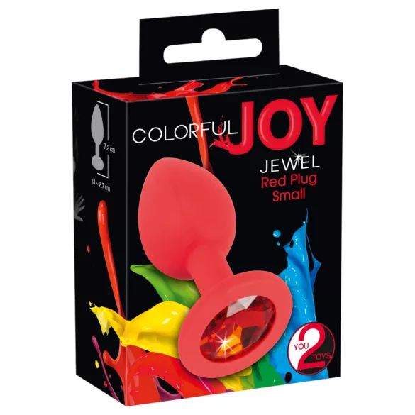 Colorful JOY - anustappi pieni - silikoni punainen