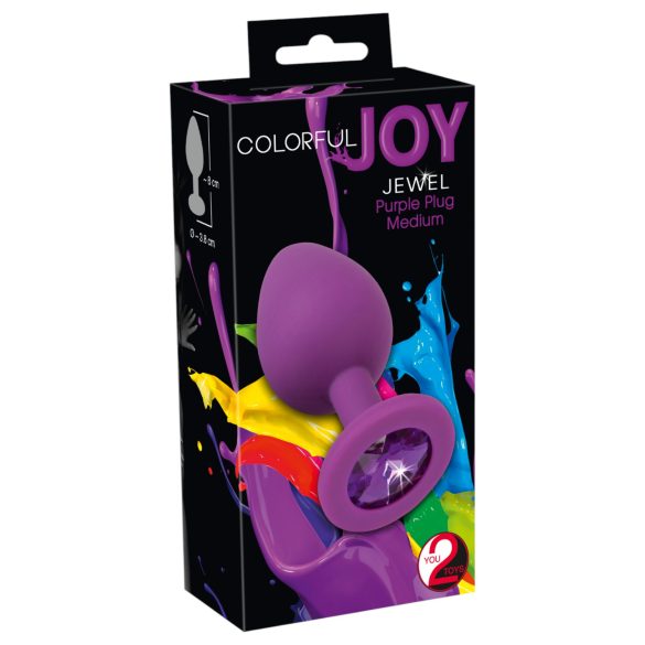 Colorful JOY - anaalitappi - keskikoko - silikoni - violetti