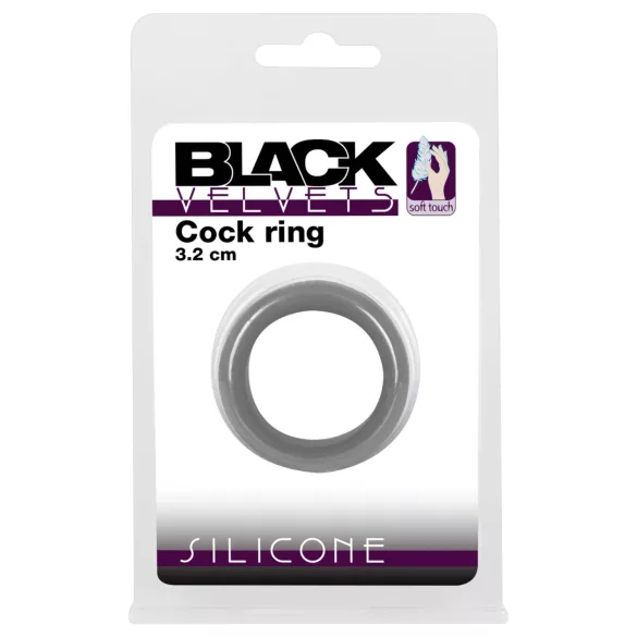Black Velvets - paksu penisrengas 3,2 cm - musta