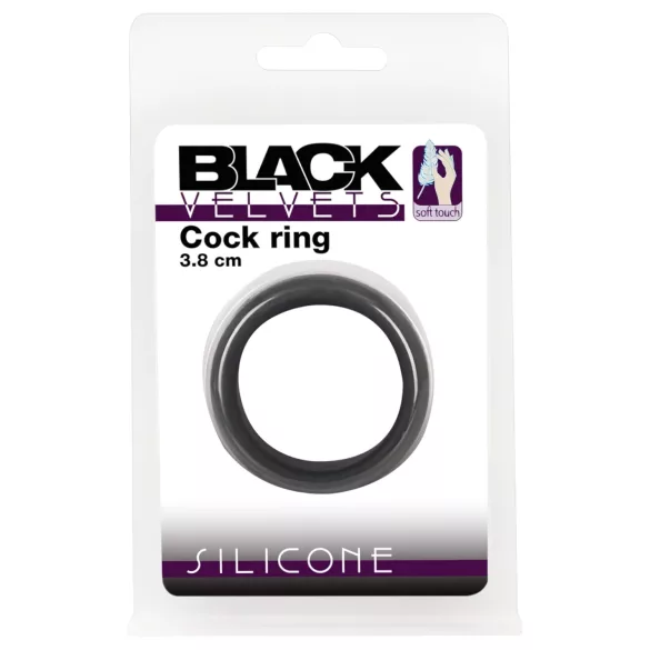 Black Velvets - paksu penisrengas 3,8 cm - musta