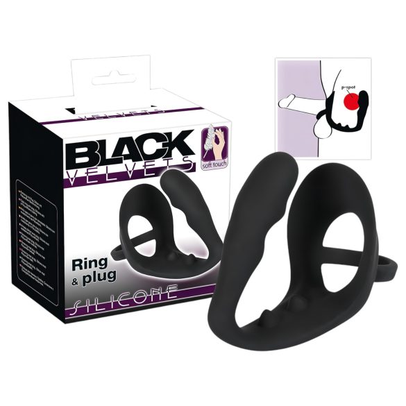 Black Velvet - anaalidildo, penis- ja kivesrengas