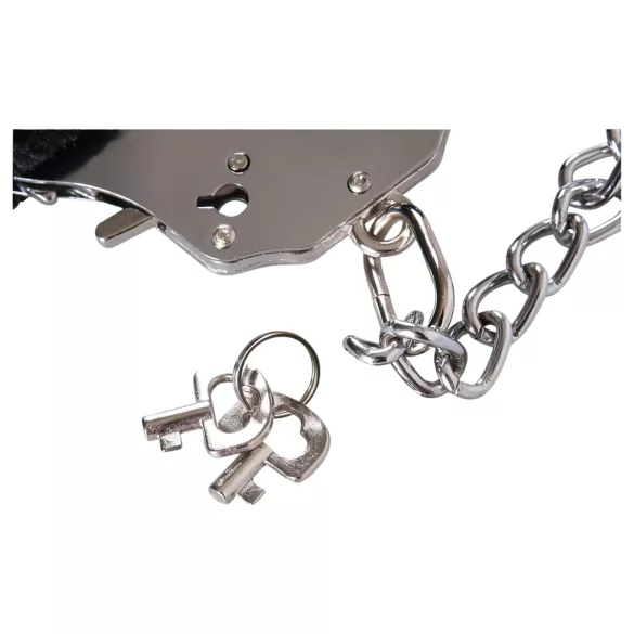 You2Toys - pehmustetut käsiraudat pitkällä ketjulla - musta