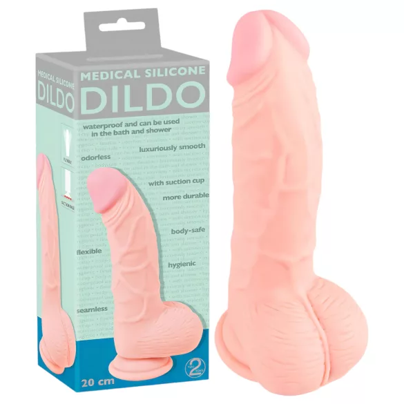 Medical - dildo - erittäin pehmeä silikoninen - 20cm luonnollinen