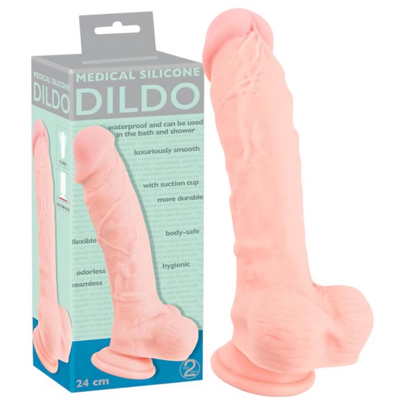 Medical - Lääketieteellinen silikoni dildo (24 cm) - luonnollinen