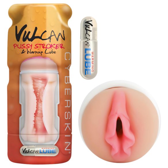 Vulcan Stroker - Aidon tuntuiset vagina + lämmittävä liukuvoide (luonnollinen)