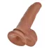 King Cock - dildo tekokiveksillä 23 cm - ruskea