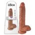 King Cock 10 - Iso ruskea dildo kiveksillä (25 cm)