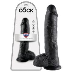 King Cock - dildo kiveksillä - 25 cm musta