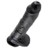 King Cock - dildo kiveksillä - 25 cm musta