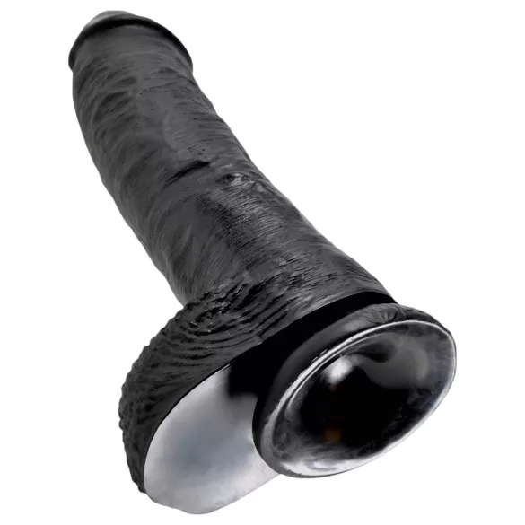 King Cock - dildo kiveksillä - 25 cm musta