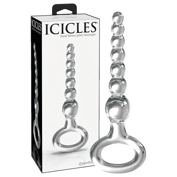 Icicles No. 67 - Pyöreä lasidildo (läpinäkyvä)