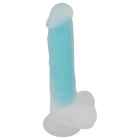 You2Toys - kiiltävä dildo imukupilla - sininen