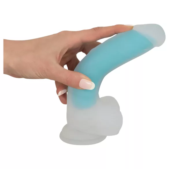 You2Toys - kiiltävä dildo imukupilla - sininen
