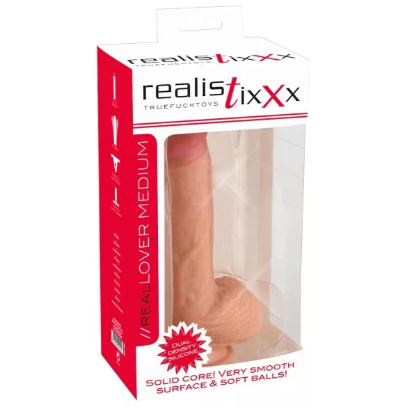 realistixxx - imukupilla varustettu realistinen dildo (22 cm, ihonvärinen)