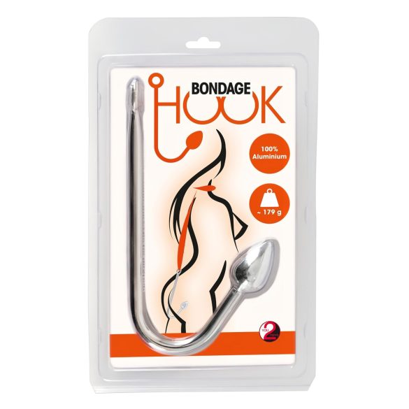 You2Toys - Bondage-koukku - alumiininen anaalihaka (179g) - hopea