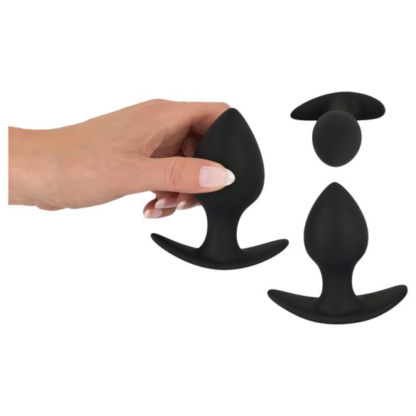 Black Velvets - anustappi setti 3 kpl - silikoni musta