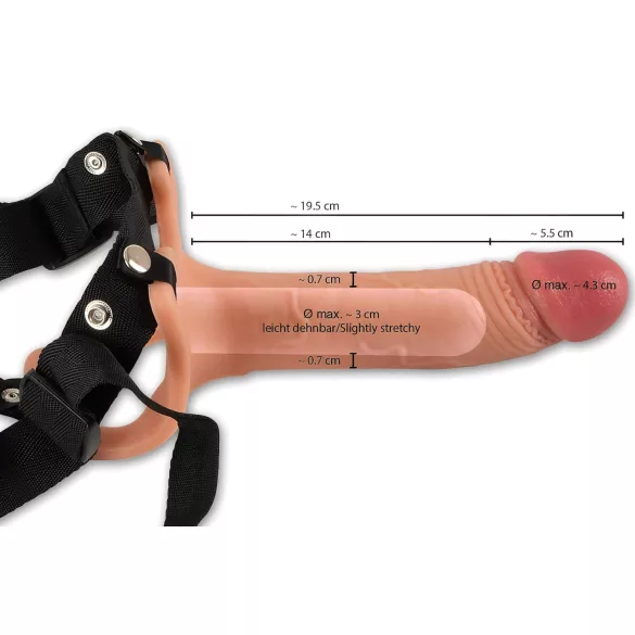Realistixxx - strap-on dildo - ontto, kiinnitettävä - luonnollinen