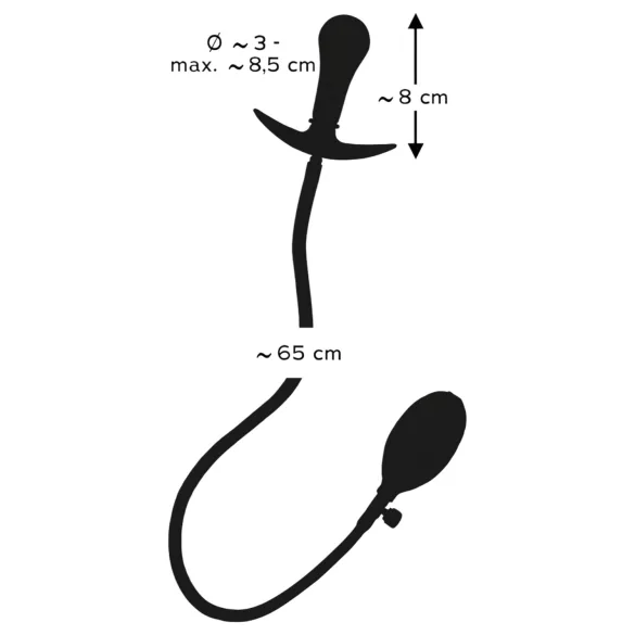 You2Toys - pumpattava anustappi pallomekanismilla - musta