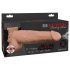 Fetissi Strap-On 9 - kiinnitettävä, ontto, suihkuttava dildo (luonnollinen)