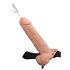 Fetissi Strap-On 9 - kiinnitettävä, ontto, suihkuttava dildo (luonnollinen)