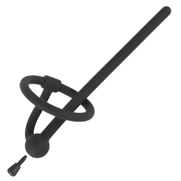 Penisplug - silikoninen virtsaputkidilaattori terssirenkaalla 0,6mm - musta