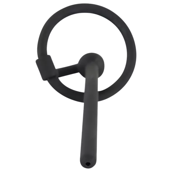 Penisplug - silikoninen virtsaputkidilaattori terssirenkaalla 0,6mm - musta