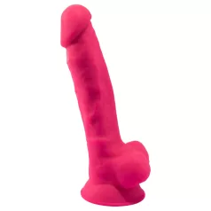   Silexd 7 - imukupeilla varustettu, kiveksellinen dildo - 17,5 cm (pinkki)