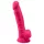 Silexd 7 - imukupeilla varustettu, kiveksellinen dildo - 17,5 cm (pinkki)