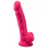 Silexd 7 - imukupeilla varustettu, kiveksellinen dildo - 17,5 cm (pinkki)