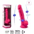 Silexd 7 - imukupeilla varustettu, kiveksellinen dildo - 17,5 cm (pinkki)