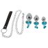 You2Toys - Anustappi Setti - anustapit + talutushihna (hopea)