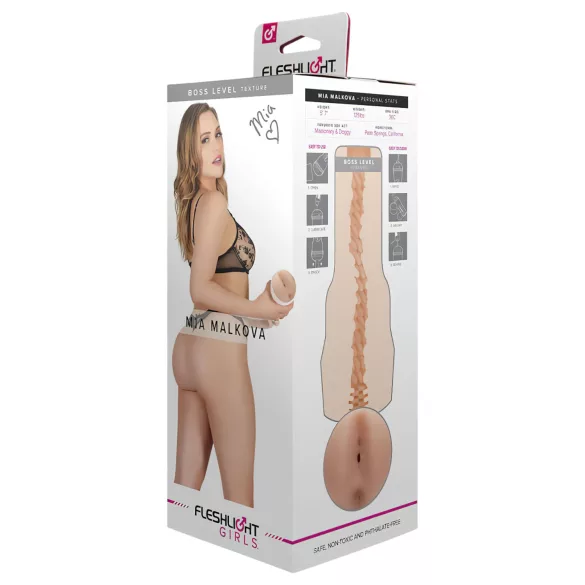 Fleshlight Mia Malkova Boss - realistinen anustasku - vaalea