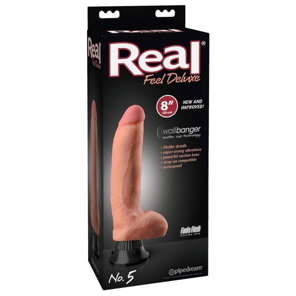 Real Feel Deluxe No.5 - realistinen vibraattori kiveksillä - iho väri