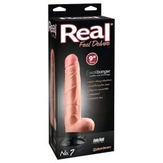   Real Feel Deluxe No.7 - aidollinen hierova vibraattori kiveksillä - iho väri