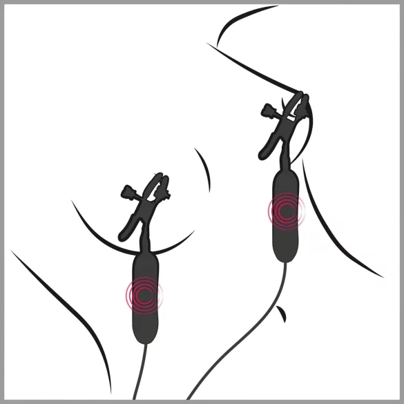 Fetish - vibraattori nännipuristin - musta