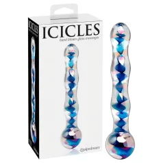   Icicles No. 08 - lasidildo kahdella päällä - aallotettu - kirkas/sininen