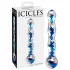 Icicles No. 08 - lasidildo kahdella päällä - aallotettu - kirkas/sininen